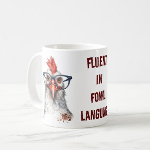 Mug Lunettes de poulet drôles Langage de basse-cour de