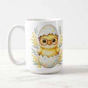 Mug Lunettes de poussin de Pâques mignonnes Mimosa Blo