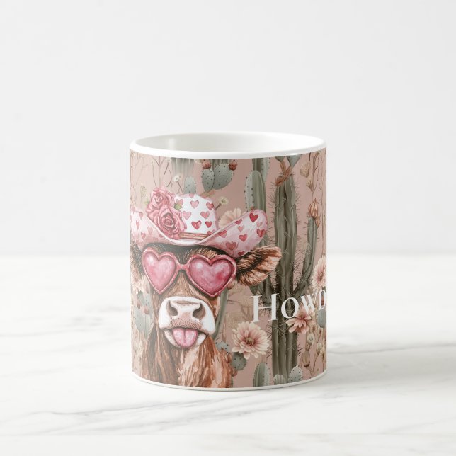 Mug Lunettes de soleil Coeur Rose Vache Occidentale Ca (Centre)