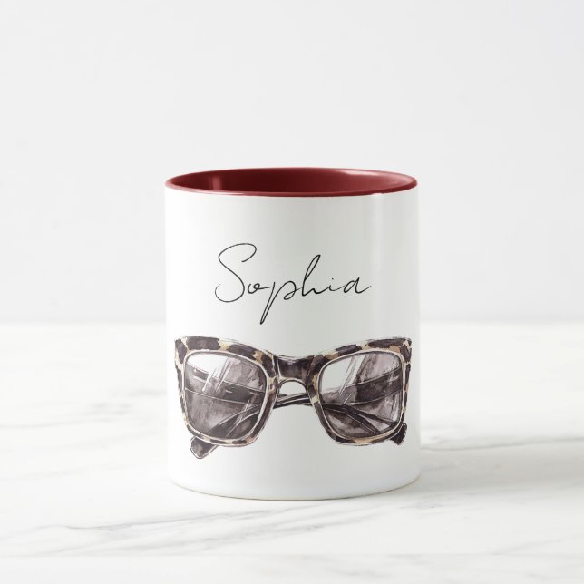 Mug Lunettes de soleil crème marron (Centre)