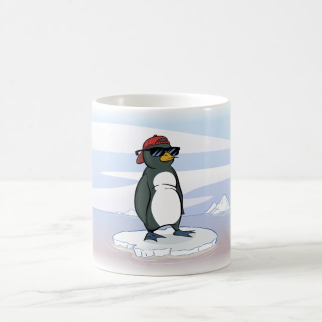 Mug Lunettes de soleil de port de pingouin frais (Centre)