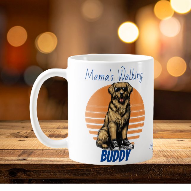 Mug Lunettes de soleil drôles de Golden Retriever Brow (Personalize )
