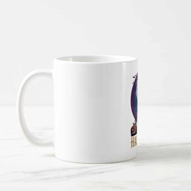 Mug Lunettes de soleil fantôme Halloween Violet Lune C (Gauche)