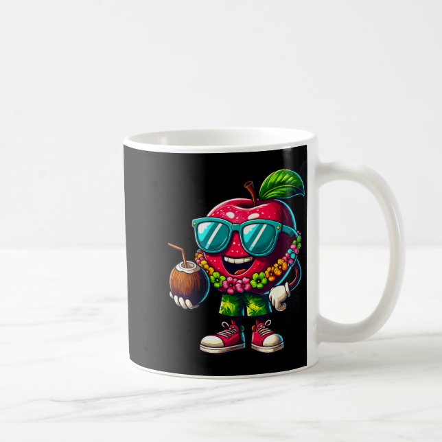 Mug Lunettes de soleil hawaïennes buvant un coco d'été (Droite)