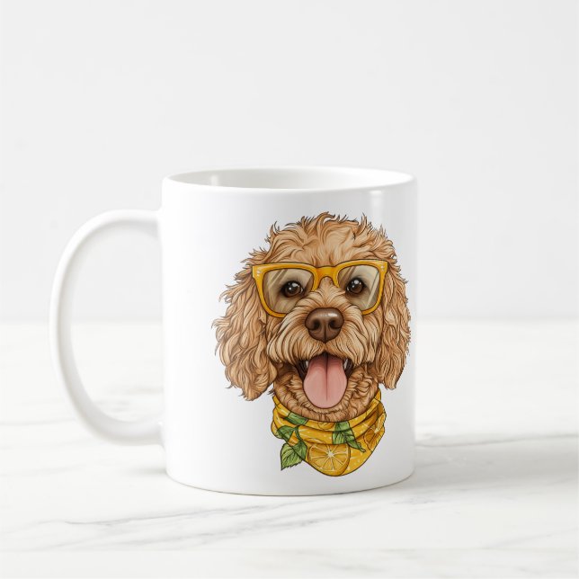Mug Lunettes de soleil pour chien Goldendoodle mignon  (Gauche)