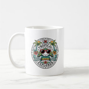 Mug Lunettes de soleil Tortue de mer Tropical Vintage