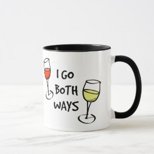 Mug Lunettes de vin de dessin Je vais les deux façons