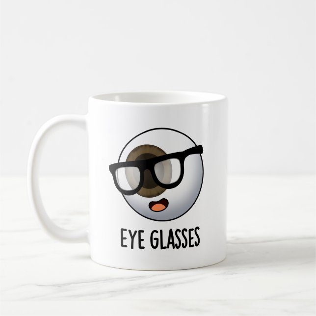 Mug Lunettes Puns drôles de globe oculaire  (Gauche)