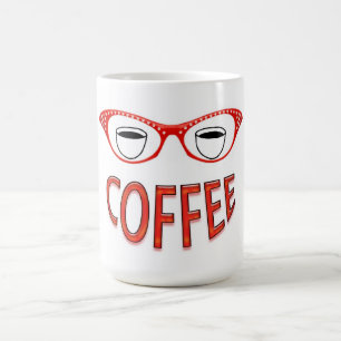 Mug Lunettes rouges Café souriant