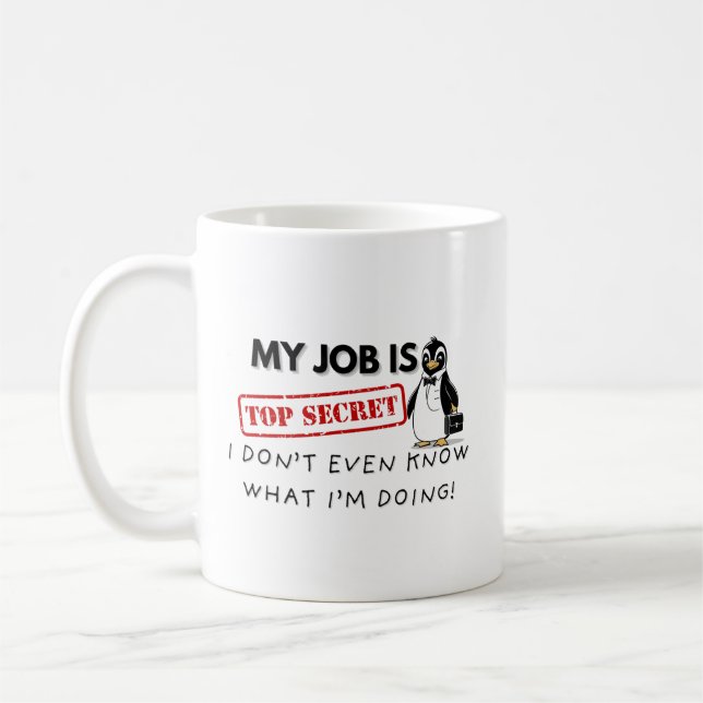 Mug Lutte drôle de pingouin-travail (Gauche)