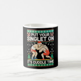 Mug Lutte Mets ton maillot de Noël Lutteur