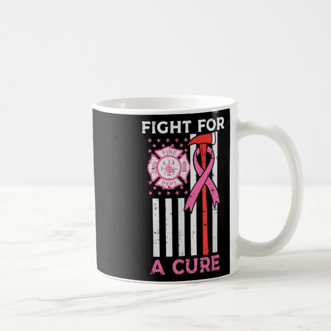 Mug Lutter Pour Un Pompier Cure Us Drapeau Cancer Du S (Droite)