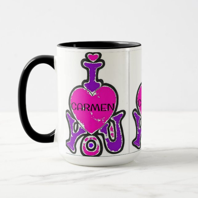 Mug LUVMUG™ Carmen- LUVYBZ® Love Cadeaux Café Cup (Gauche)