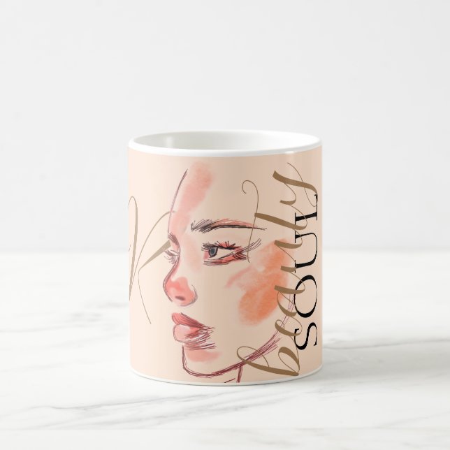 Mug Luxe Beauté Soul Aquarelle Script Monogramme (Centre)