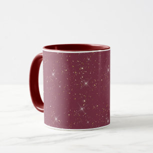 Mug Luxe bordeaux brillant parties scintillant d'or co