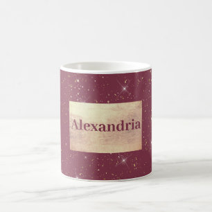 Mug Luxe bordeaux brillant parties scintillant d'or co