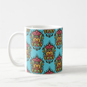 Mug Luxe Damask fleur motif sans couture. Vint floral
