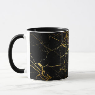 Mug Luxe Marbre noir et or Texture