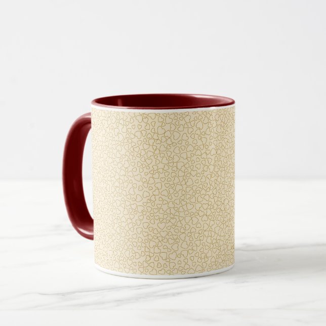 Mug Luxe Moderne Élégant Amour Or Coeur (Devant gauche)