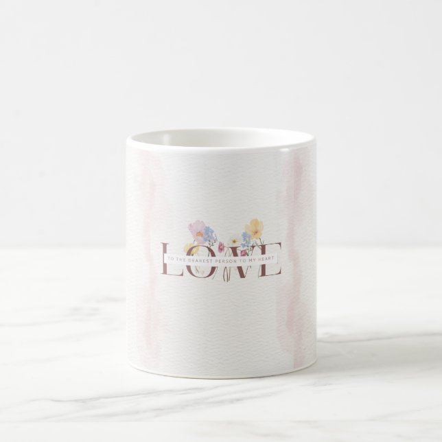 Mug Luxe Romantique – Fleurs Pastel AMOUR (Centre)