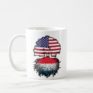 Mug Luxembourg États-Unis États-Unis Drapeau Roses