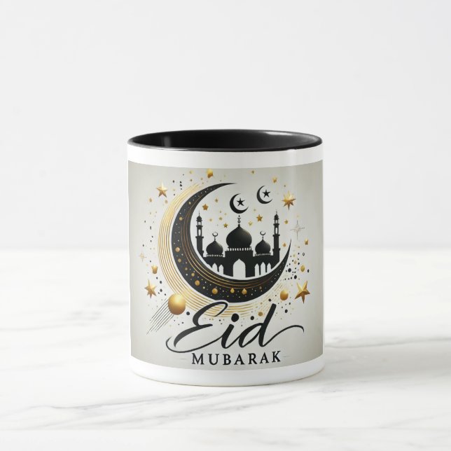 Mug Luxueuse Mosquée Crescent Eid Moubarak (Centre)