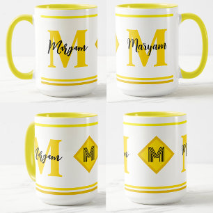 Mug Luxueux avec Monogramme et Nom Personnalisé &