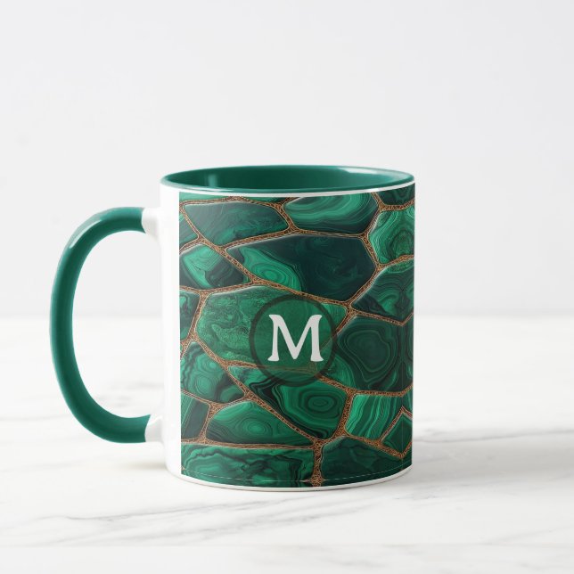 Mug Luxury Emerald Malachite Green Marble Abstract (Gauche)