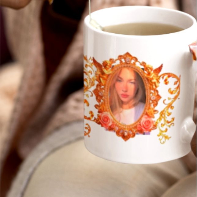 Mug Luxury Gold Frame for Your Photos | Personalized C (Créateur téléchargé)