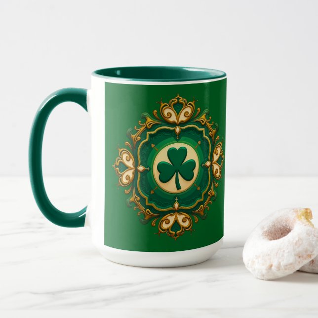Mug Luxury Shamrock St Patrick’s Day Shirt – caneca (Avec donut)