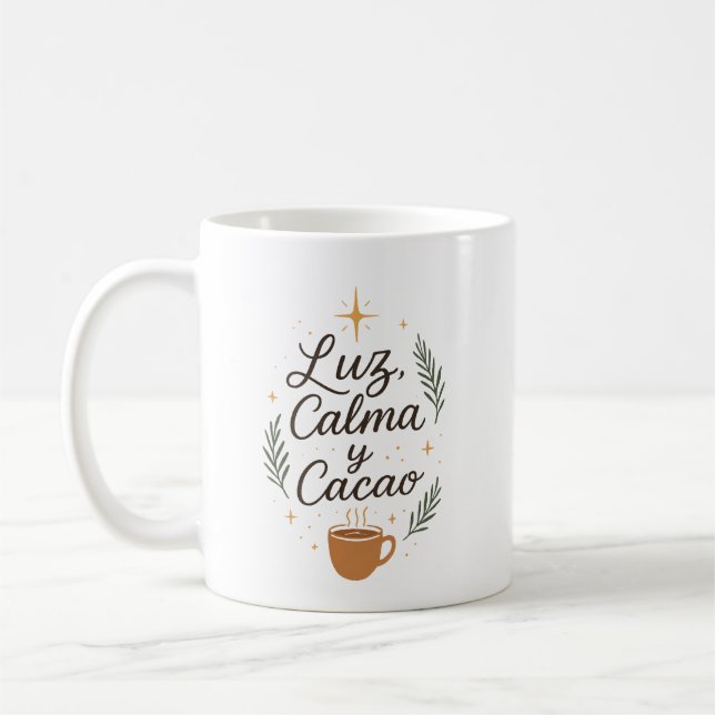 Mug ✨ Luz, Calma y Cacao – Diseño Navideño Aesthetic  (Gauche)