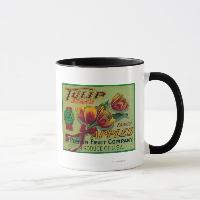 Mug Lynden, Washington Tulip Étiquette Apple Crate (Droite)