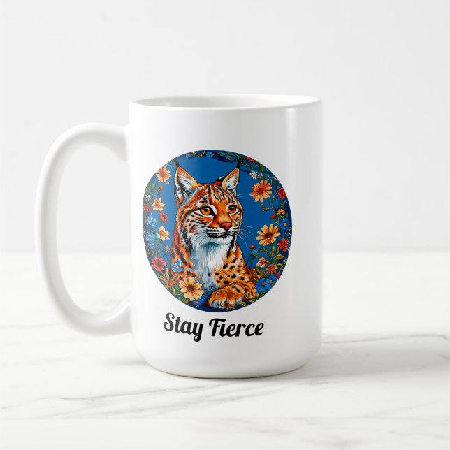 Mug Lynx Animal Sauvage Féroce Nature Faune Design (Gauche)