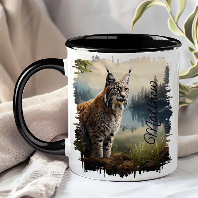 Mug Lynx roux dans une clairière de forêt (Créateur téléchargé)