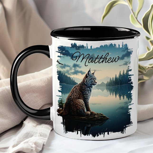 Mug Lynx roux de la Lake Sunrise Wilderness (Créateur téléchargé)