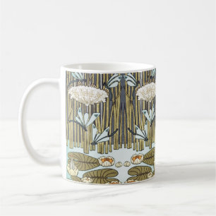Mug Lys d'eau, libellules, Marais Art Nouveau
