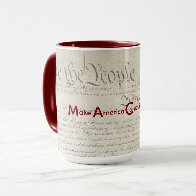 Mug M A C A - Make America Constitutional Again! (Devant gauche)