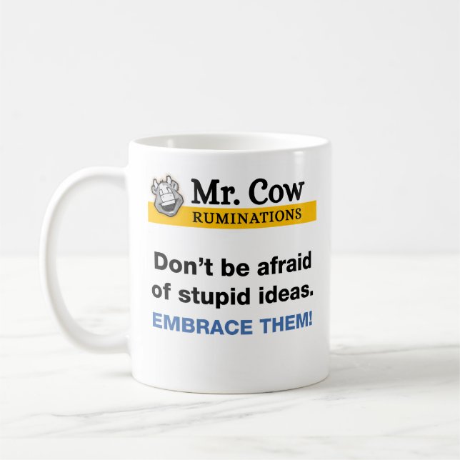 Mug M. Cow mug. Adoptez des idées stupides (Gauche)