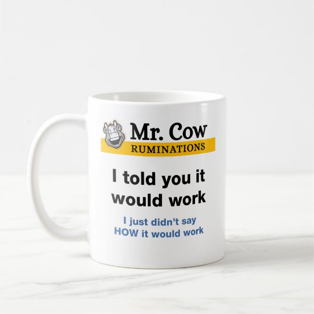 Mug M. Cow mug. Je vous ai dit que ça marcherait. (Gauche)