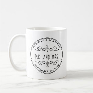 Mug M. de mariage. Et Mme Couple Monogrammed Names
