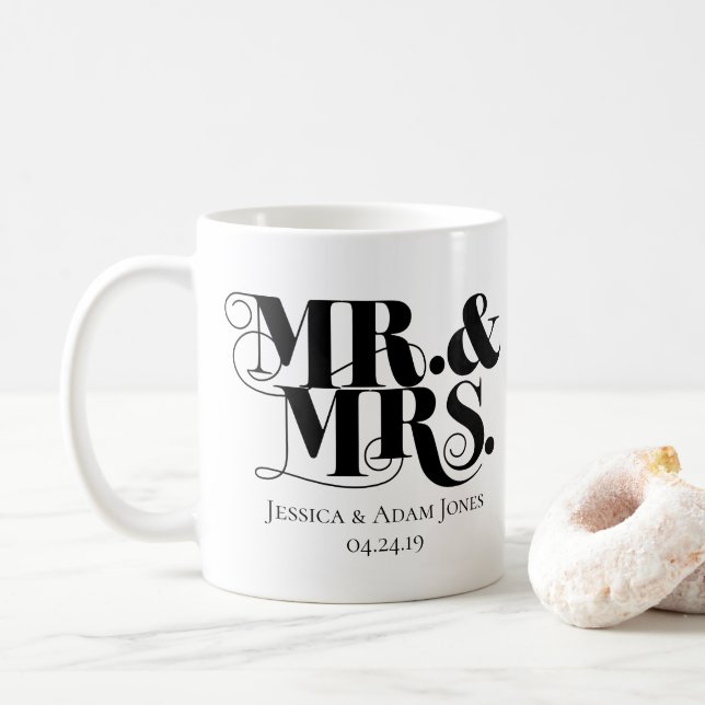 Mug M. et Mme conçoivent, cru, style élégant (Avec donut)