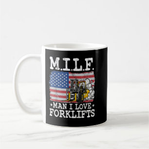 Mug M.I.L.F. Man I Love Forklifts American Flag Forkli