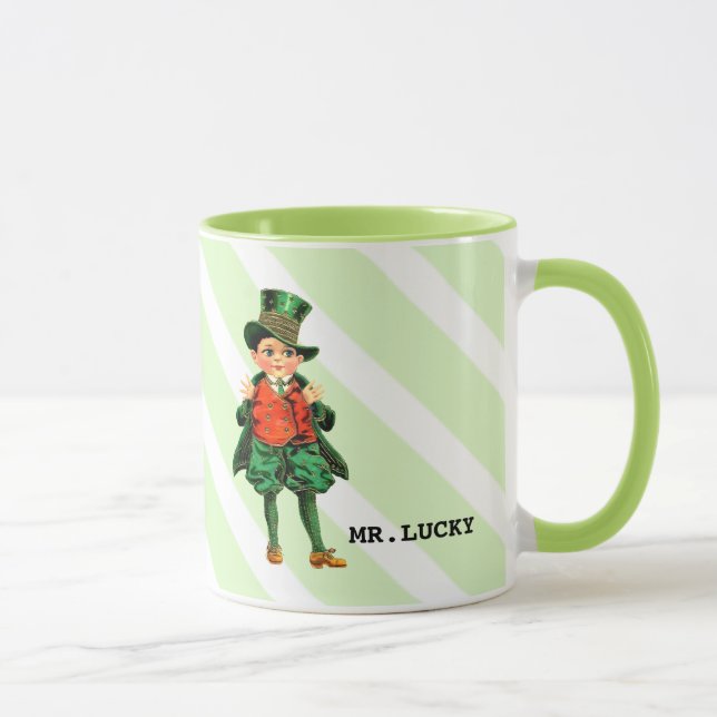 Mug M. Lucky | Nom personnalisé St. Patrick's Day Cade (Droite)