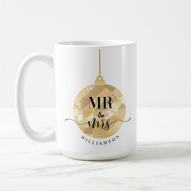 Mug M. & Mme | Élégant Shimmering Gold Newlyweds (Gauche)