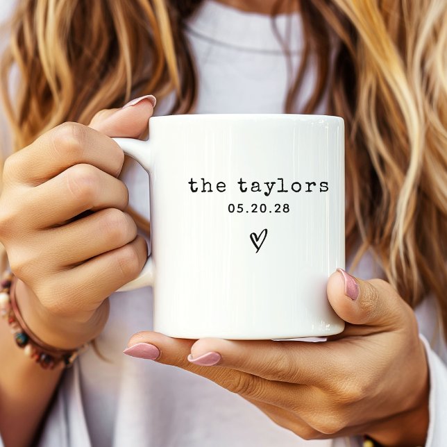 Mug M. & Mme | Nouveaux Mariés Élégant Écriture Person (mr and mrs mug gift, engagement gift couple mug, newlywed gift coffee mug, personalized bridal mug)