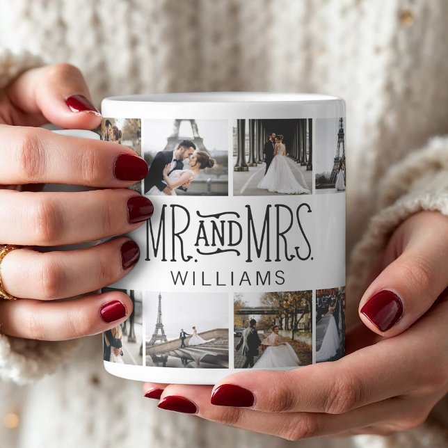 Mug M. & Mme Photo personnalisée (This is the perfect design for the newlyweds, add memorable photos, and easily change the name. )