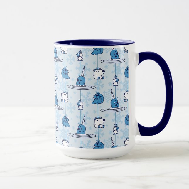 Mug M. Narwhal Blue Snowflake Motif (Droite)