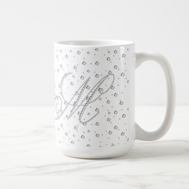 Mug M Premier monogramme Diamants blancs Imprimer (Droite)