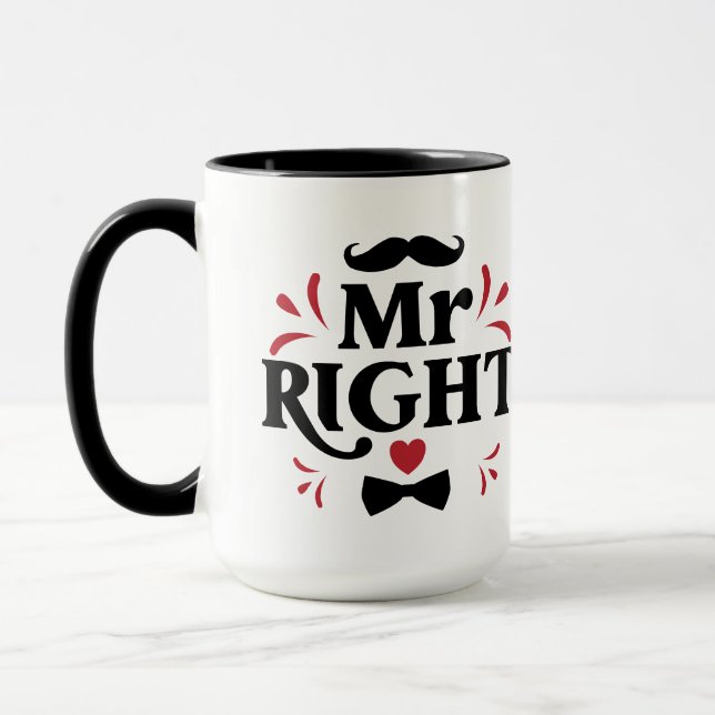 Mug M. Right Couple Cadeau Pour Lui | Mari (Gauche)