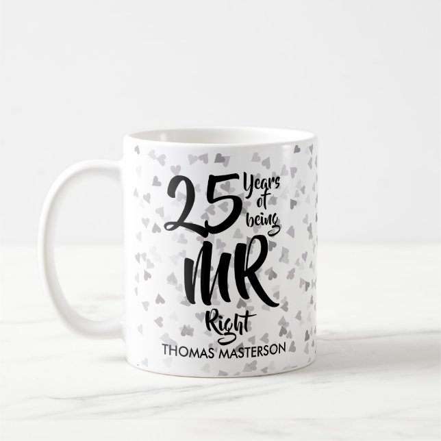 Mug M. Right et Mme Toujours Right Fun 25e Anniversair (Gauche)